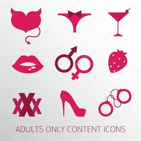 Sexy Icons Set For Adult Only Content — Stock Vector © Ghouliirina 54741057