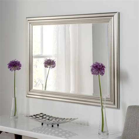 This piece has a dark reflection that creates a unique, artistic effect when viewing. YG701 Modern rectangle mirror with a slick white frame ...
