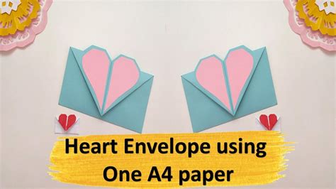 Easy Origami Heart Envevlope Using One A4 Paper Sheet Easy Paper