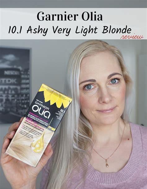 Review Garnier Olia 10 1 Ashy Very Light Blonde Beauty By Miss L Olia Hair Color Garnier