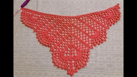 طريقه عمل شال مثلث نسائى سهل و بسيط بالكروشيه How to crochet easy and