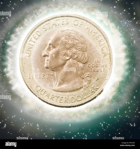 Digitally Enhanced Us One Quarter Dollar Coin 25 Cents Stock Photo Alamy