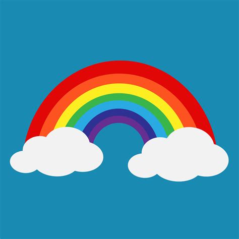 Rainbow With Cloud Icon Vector Art At Vecteezy