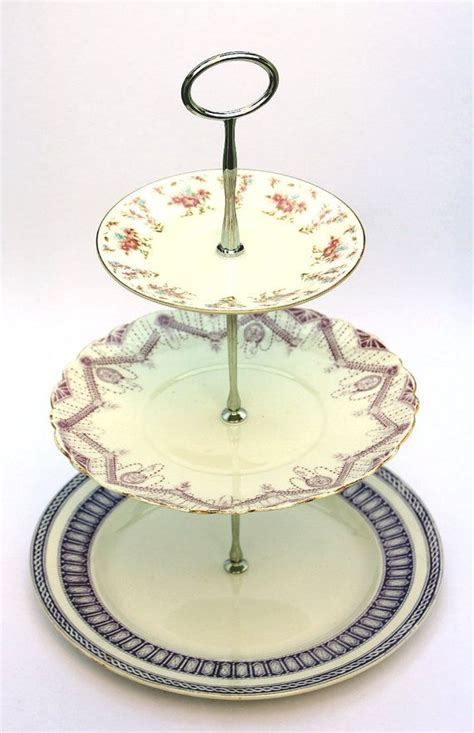 Three Tier Cake Stand Made With Vintage China Lilac And Etsy
