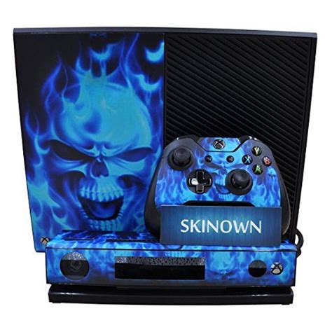 Skinown Xbox 1 Blue Flame Skull Skin Blue Fire Skull Sticker Vinly