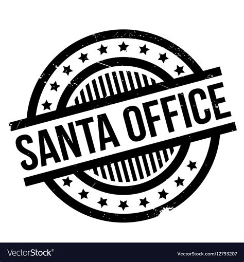 Santa Office Rubber Stamp Royalty Free Vector Image