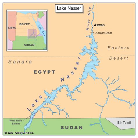 Lake Nasser Africa Map