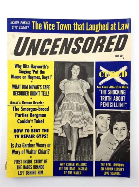 Vintage Uncensored Magazine July Esther Williams Sophia Loren M Picclick