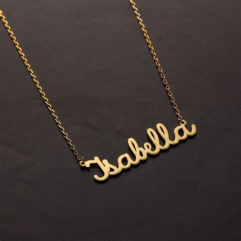 Isabella Name Necklace Silver Name Necklace Sterling Silver Etsy In