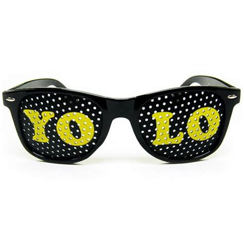 Mypartyshirt Yolo Black Sunglasses With Yellow Letters You Only Live