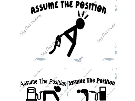 Gas Decal Assume The Position Car Bumper Sticker Funny Gas Decal