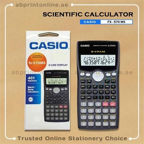 This manual comes under the category calculators and has been rated by 7 people with an average of a 9.1. CASIO FX-570MS, SCIENTIFIC CALCULATOR | AB Print Online