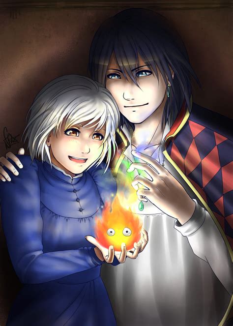 Howl Sophie And Calcifer Howl S Moving Castle Fan Art Fanpop