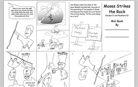 Moses Strikes The Rock Mini Book Church Moses Sunday School Kids