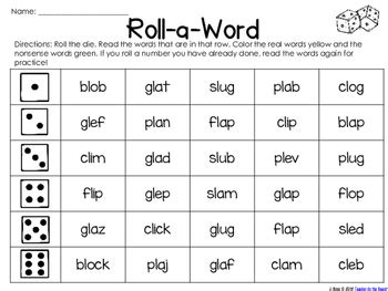 They can be used as a way of encouraging people . Real and Nonsense Words: L Blends by Jen Ross - Teacher by ...