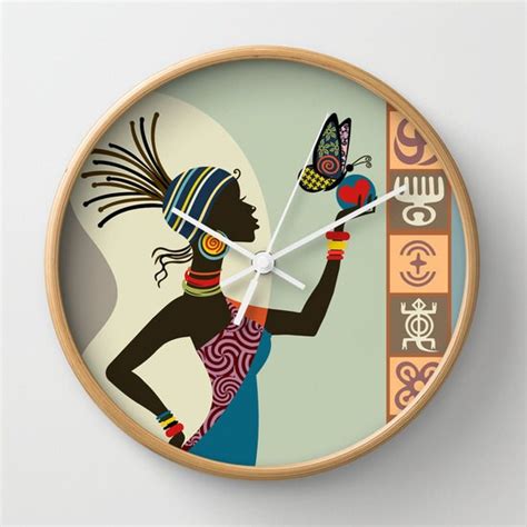 Cute Afrocentric Wall Clock African Woman Wall Clock African Wall