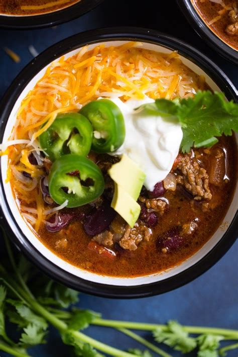 Your cat will tell you he is more advanced than you in every way, but he can't legitimately claim that about his sense of taste. The Best Beef Chili | Recipe | Beef chili, Chili, Stuffed ...