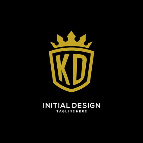 Initial Kd Logo Shield Crown Style Luxury Elegant Monogram Logo Design