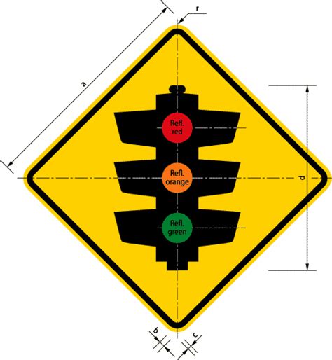 Advance Warning Of Traffic Control Devices Traffic Signals Ahead Sign