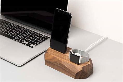 With its multiple grooves and four usb ports, the wooden charging station charges your mobile devices, and integrated apple watch stand keeps your smartphone. Handmade Polygon Inspired Wooden Charging Station for ...