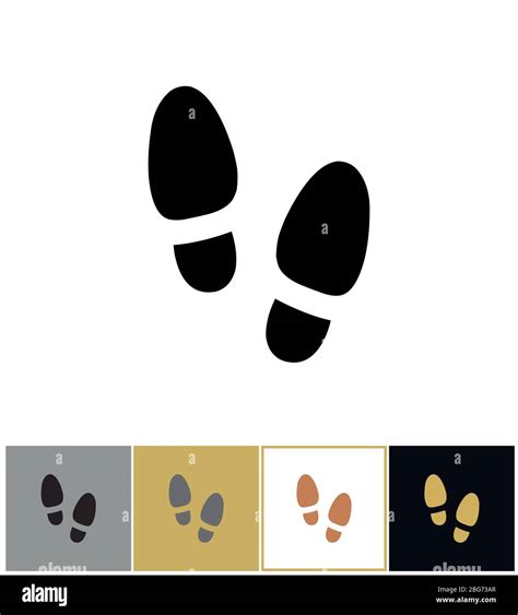 Shoe Step Print Icon Shoes Footstep Sign Or Shoeprint Symbol On Gold