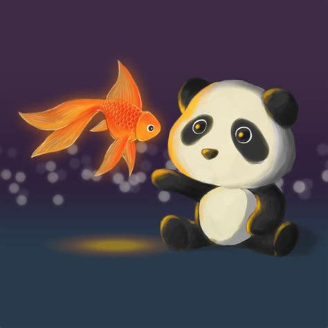 Panda And Fish By Theblueguy07 On Deviantart