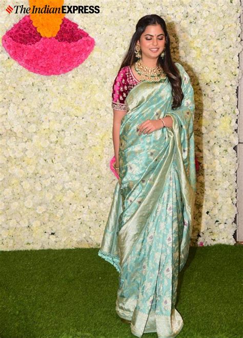 Isha Ambanis Silk Sabyasachi Sari And Blouse Reminds Us Of Her Wedding
