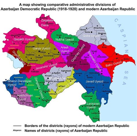 Administrative map of nagorny karabakh (artsakh). A map showing comparative administrative divisions of ...
