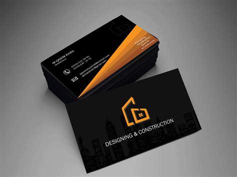 Check Out My Behance Project Business Card Design For Construction