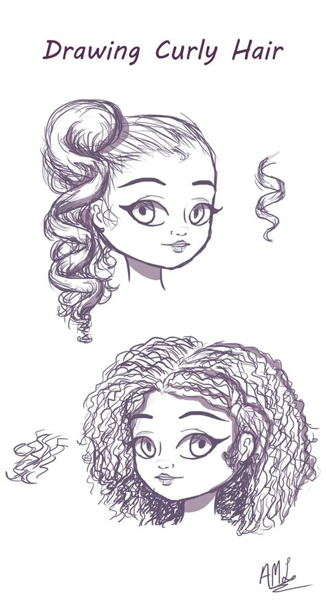 How To Draw Curly Hair In A Ponytail