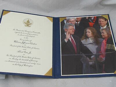 Official 1997 President Bill Clinton Inauguration Invitation w/ Photo