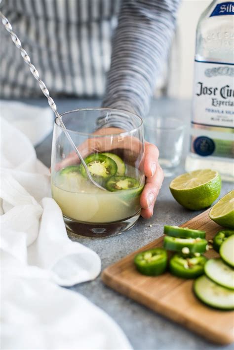 A Cucumber Jalapeno Margarita Made With Refreshing Cucumber Sparkling