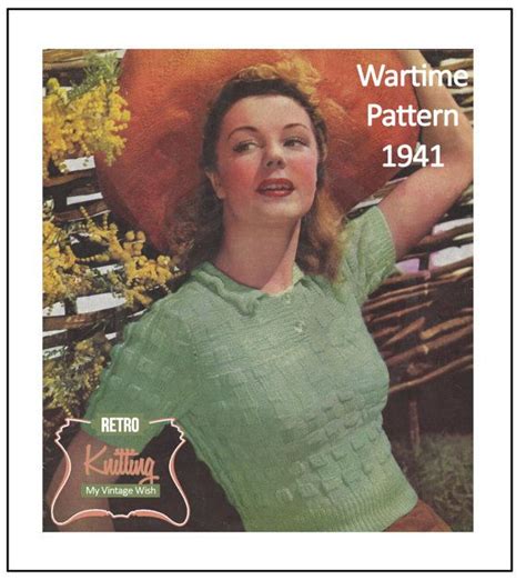 Pretty Sweater 1940s Wartime Knitting Pattern By Myvintagewish Pdf