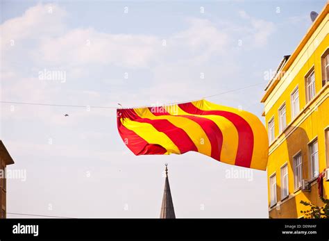 The Flag Of Galatasaray Fc Flies In The Old City Istanbul Stock Photo
