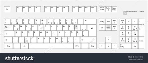 Vector German Keyboard Layout Deutsch Stock Vector Royalty Free