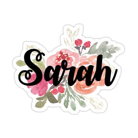 Sarah Sticker By Inkknidesign Floral Stickers Name Wallpaper Name