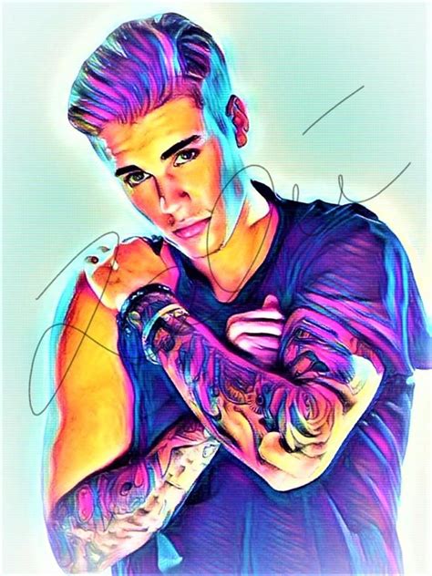 Justin Bieber Abstract Pop Art Hand Drawn Print #JB_ABSTRACT2