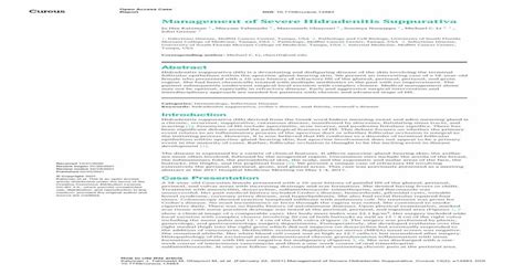 Management Of Severe Hidradenitis Suppurativa Pdf Document