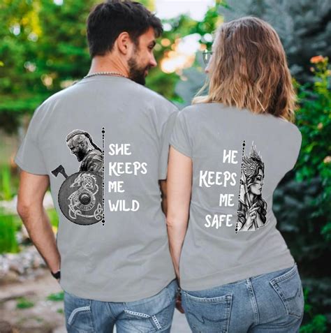 She Keeps Me Wild He Keeps Me Safe Couples T Shirts For Lovers Robinplacefabrics