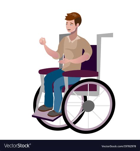 Disabled Young Man In Wheelchair Royalty Free Vector Image