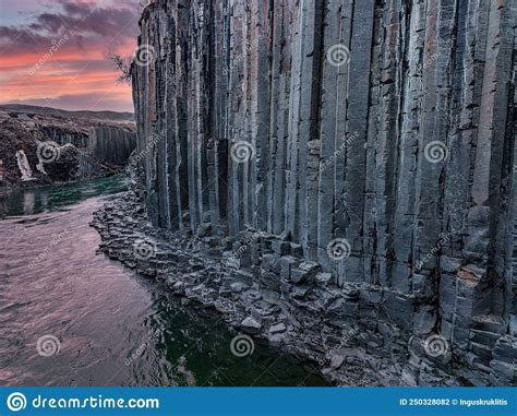 Epic View Of The Studlagil Basalt Canyon Iceland Stock Photo Image