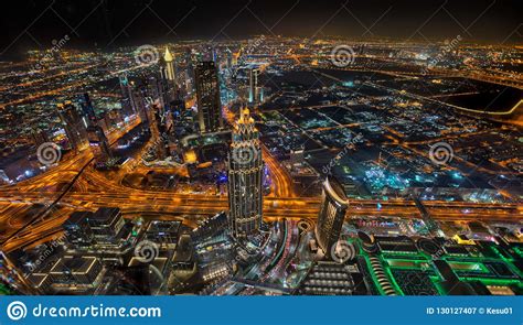 Dubai Skyline During Sunrise United Arab Emirates Stock Image Image