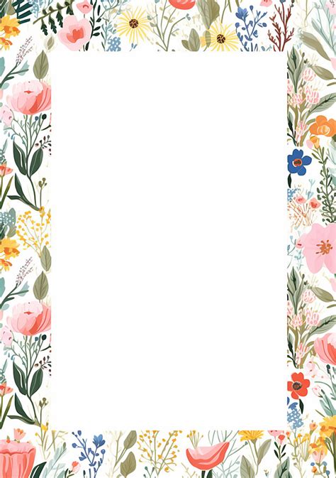 Botanical Floral Frame Printable Background Wallpaper Image For Free