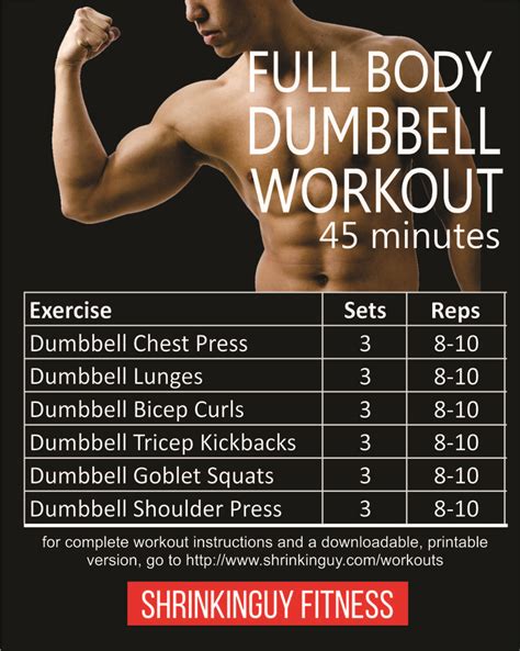 45 Minute Full Body Dumbbell Workout For Beginners Full Body Dumbbell