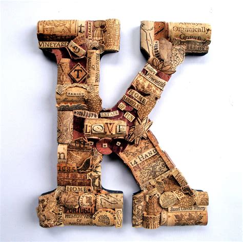 Customized Handmade Vintage Wine Cork Letter By