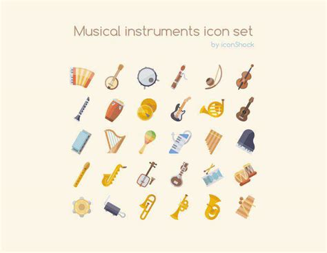 The Free Musical Instrument Icon Set 30 Icons In Png And Svg Formats