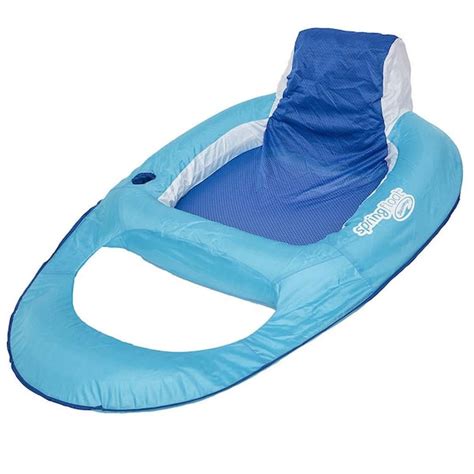 Swimways Blue Swimming Pool Spring Float Water Recliner With Headrest