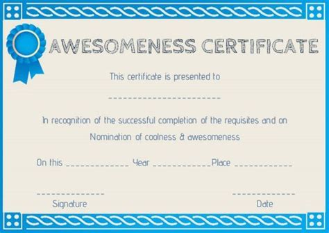 Certificate Of Awesomeness Template Word Certificate Awesome