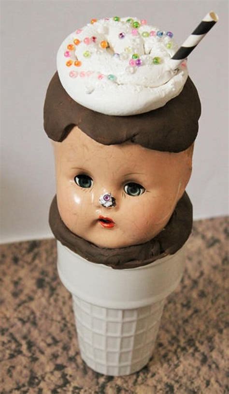 Ice Cream Cone Baby Vintage Doll Head Ice Cream Etsy