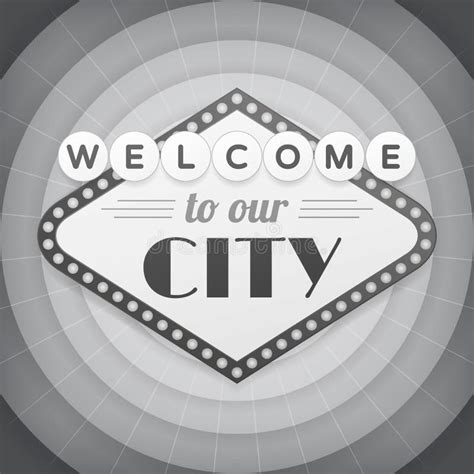 Welcome To Our City Vintage Background Poster Stock Vector